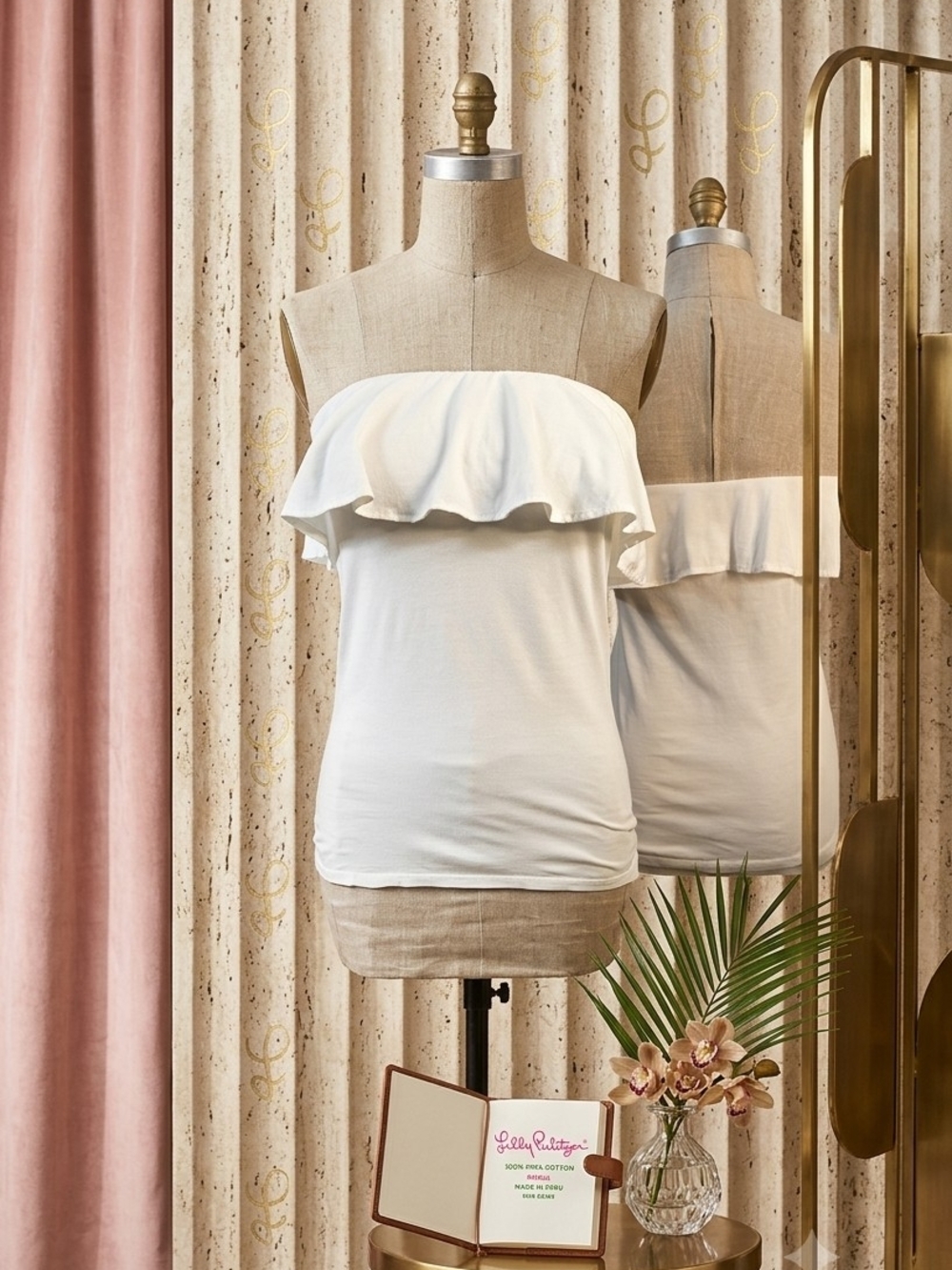 Lilly Pulitzer White Ruffle Strapless Camisole Size Small